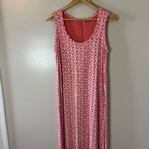 Fresh Produce Maxi Dress Coral Pink Geometric Sleeveless Sz Medium
